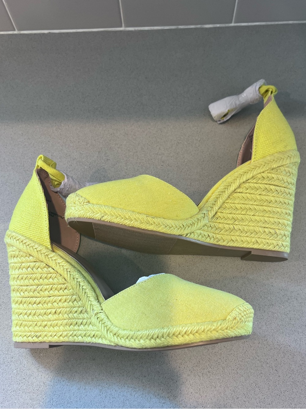 Espadrille Wedge Heels Ankle Ribbon Wrap  Jenala Sz 9 1/2